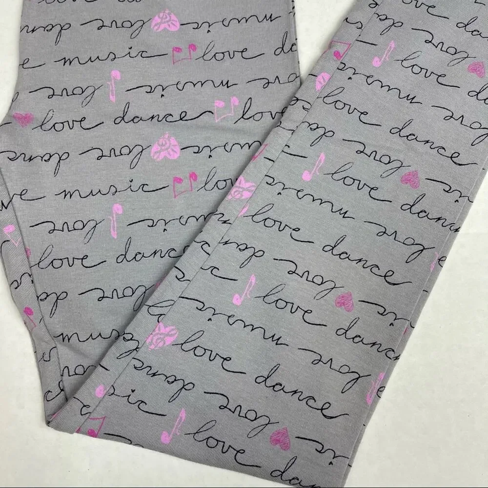 Gymboree Music Love Dance Leggings Gray Size M